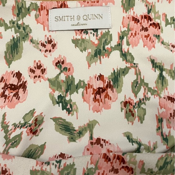 Smith & Quinn Women's Off White Floral Dress with Long Bishop Sleeves US Medium - Picture 7 of 8